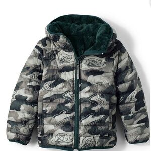 Land's End Boys Winter reversible coat Size 4/5T Camouflage Puffer Jacket